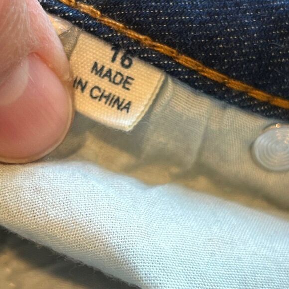 ELOQUII Women's Size 16 Dark Wash Peach Lift Step-Hem Skinny Denim Jeans - Picture 8 of 9